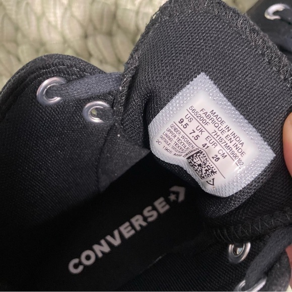 Converse Chuck Taylor All Star Hi Sneaker Black With Metallic Snakeskin Toe - Picture 7 of 8